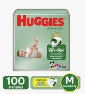 PAÑAL HUGGIES ACTIVE SEC ETAPA 2 X 100