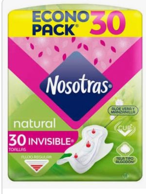 TOALLAS HIGIENICAS NOSOTRAS INVISIBLE CLÁSICA x 30 unidades