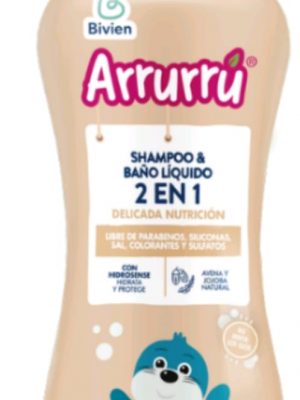 SHAMPOO Y BAÑO LIQUIDO ARRURRU DELICADA NUTRICION X 750 ml.