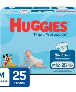 PAÑAL HUGGIES TRIPLE PROTECCION ETAPA 2 X 25 UNIDADES